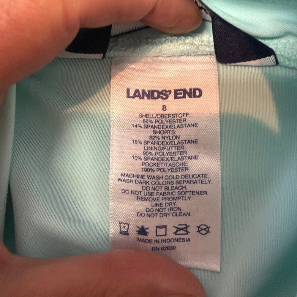 Lands End Blue Gingham Golf Skort Womens Tennis Pickleball Active Skirt Pockets - Picture 12 of 12